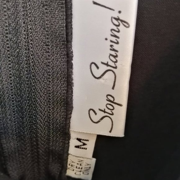 Stop Staring! Black Peplum Maxi Dress M - Picture 5 of 8